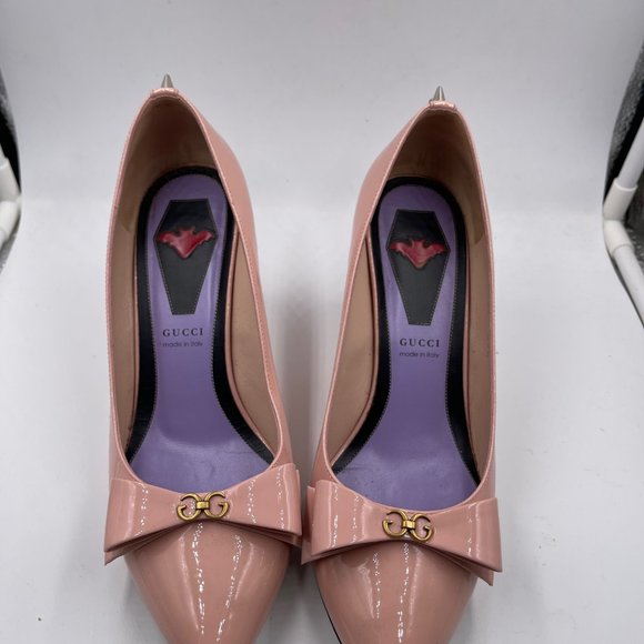 Gucci Pink Patent Leather Spiked Pumps Size 39 - Picture 4 of 5